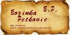 Božinka Petković vizit kartica